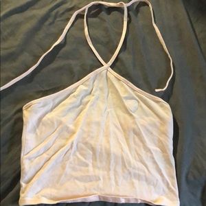 “lovely” neck tied crop top